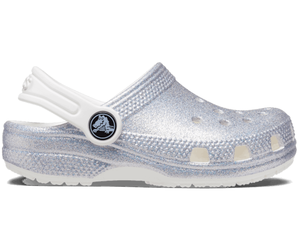 Crocs Toddler Classic Glitter Clog White-Multi