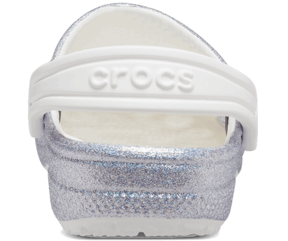 Crocs Toddler Classic Glitter Clog White-Multi