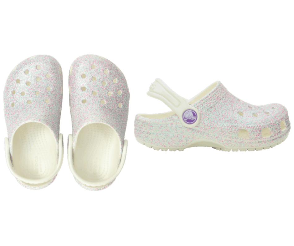 Crocs Kids' Classic Glitter Clog Oyster