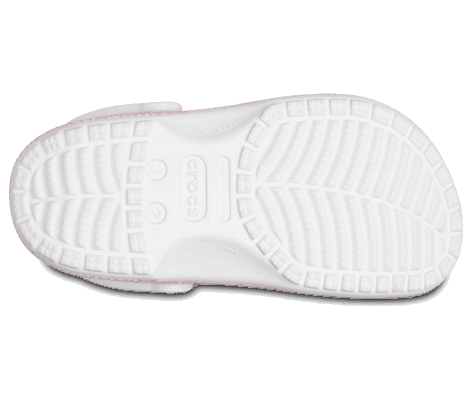 Crocs Kids' Classic Glitter Clog White-Rainbow