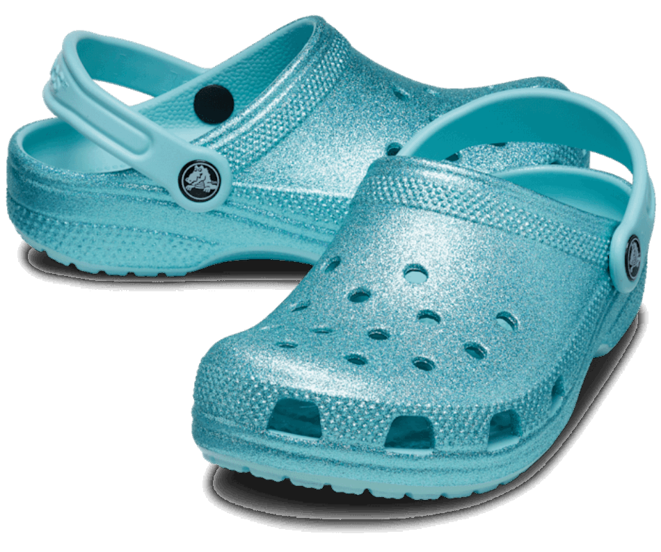 Crocs Kids' Classic Glitter Clog Pure Water