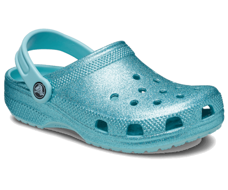 Crocs Kids' Classic Glitter Clog Pure Water