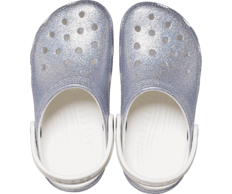 Crocs Kids' Classic Glitter Clog White-Multi