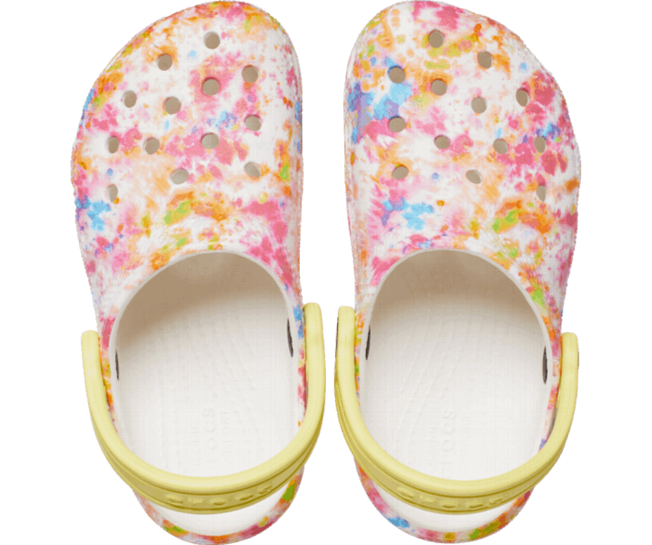 Crocs Toddler Classic Tie-Dye Graphic Clog Orange Zing-Multi