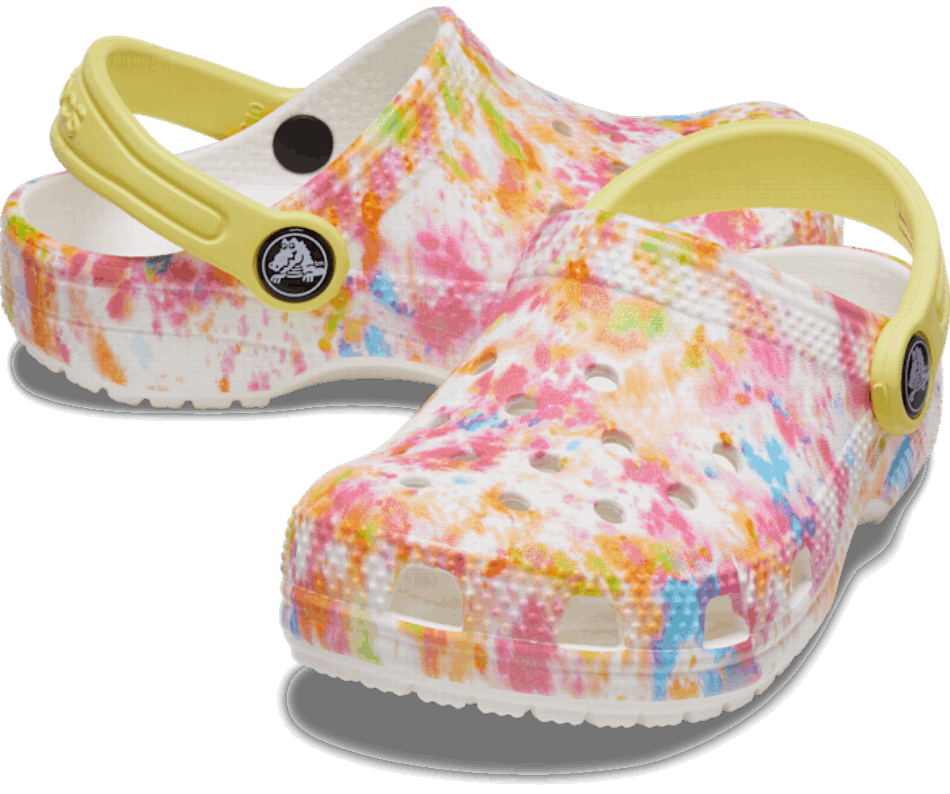 Crocs Toddler Classic Tie-Dye Graphic Clog Orange Zing-Multi