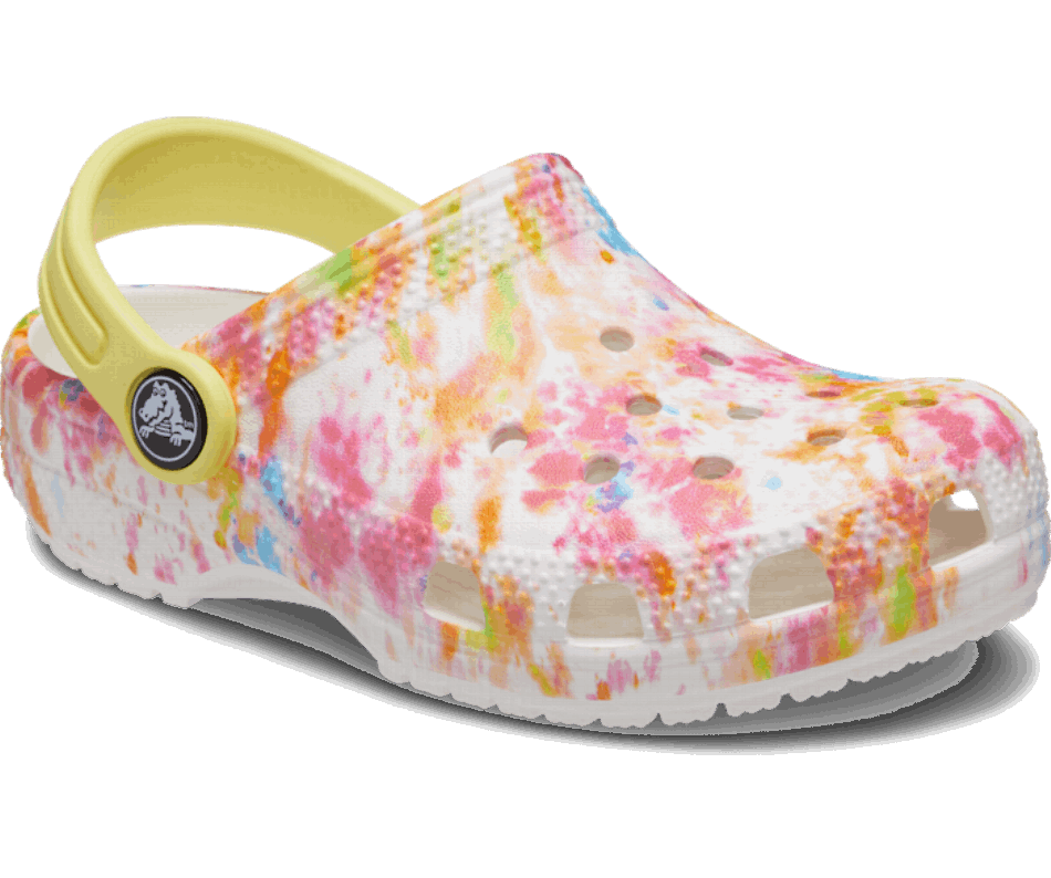 Crocs Toddler Classic Tie-Dye Graphic Clog Orange Zing-Multi