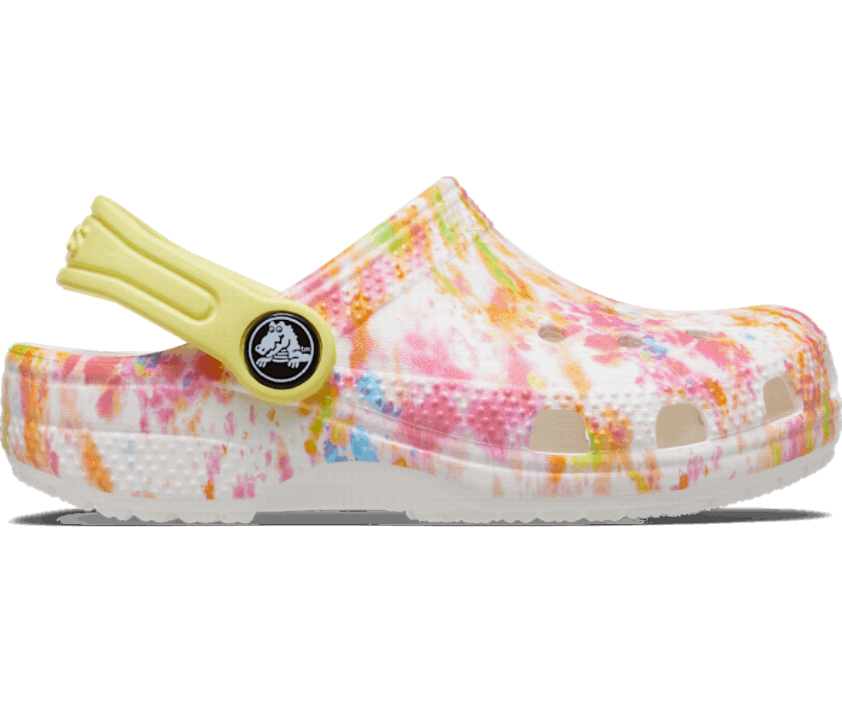 Crocs Toddler Classic Tie-Dye Graphic Clog Orange Zing-Multi