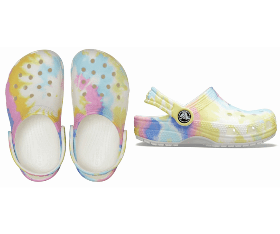 Crocs Toddler Classic Tie-Dye Graphic Clog White-Multi
