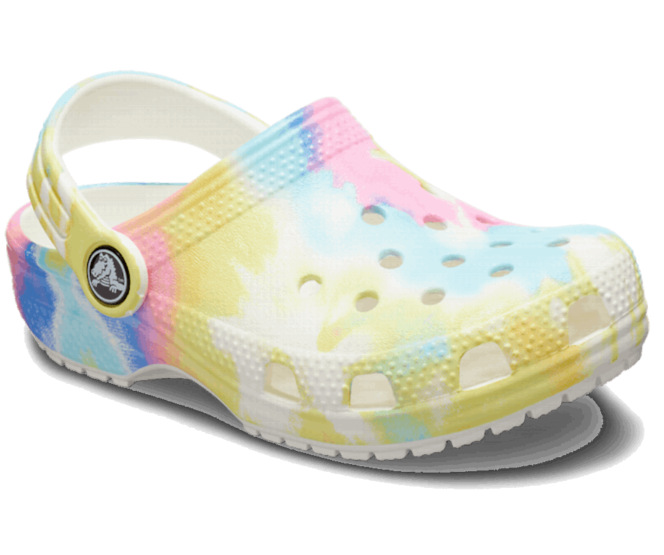 Crocs Toddler Classic Tie-Dye Graphic Clog White-Multi