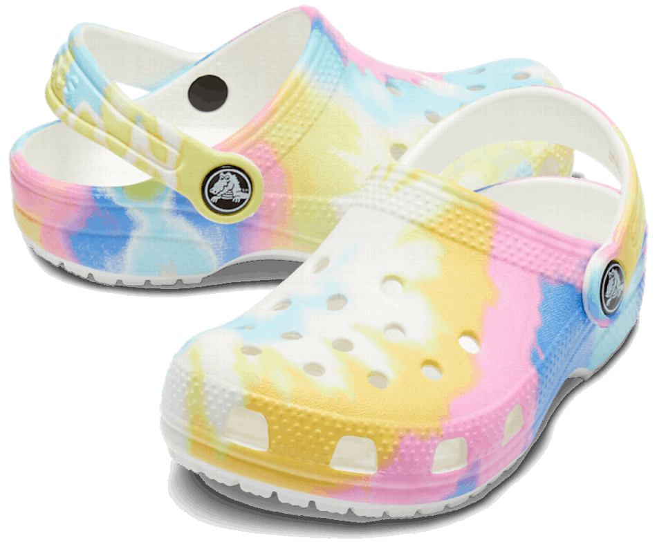 Crocs Toddler Classic Tie-Dye Graphic Clog White-Multi