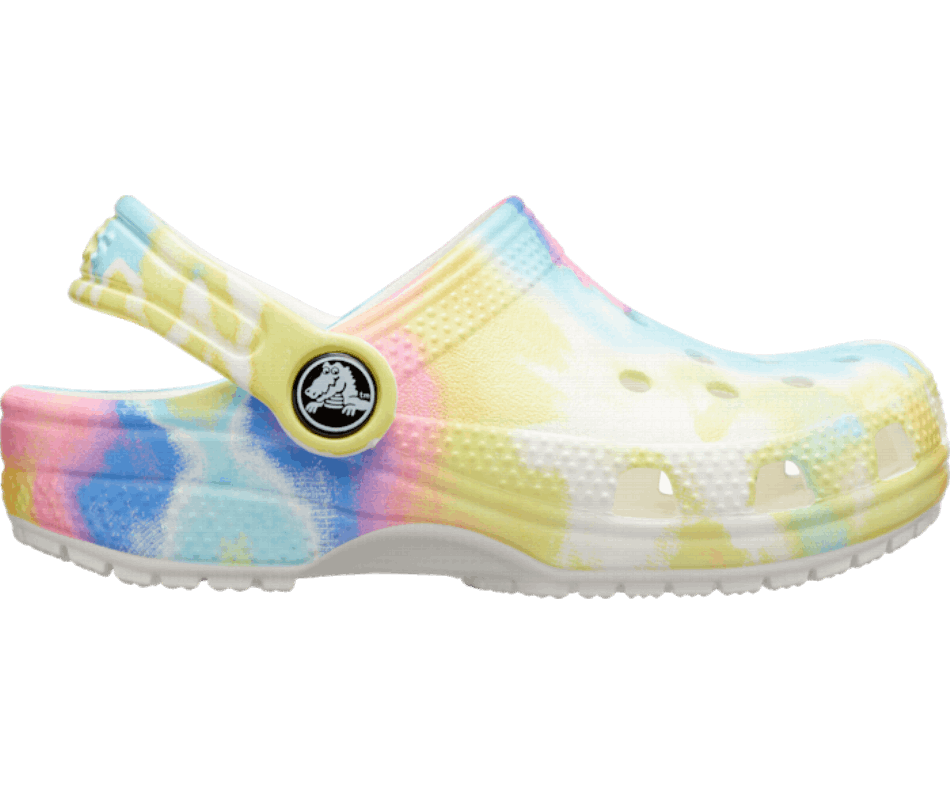 Crocs Toddler Classic Tie-Dye Graphic Clog White-Multi