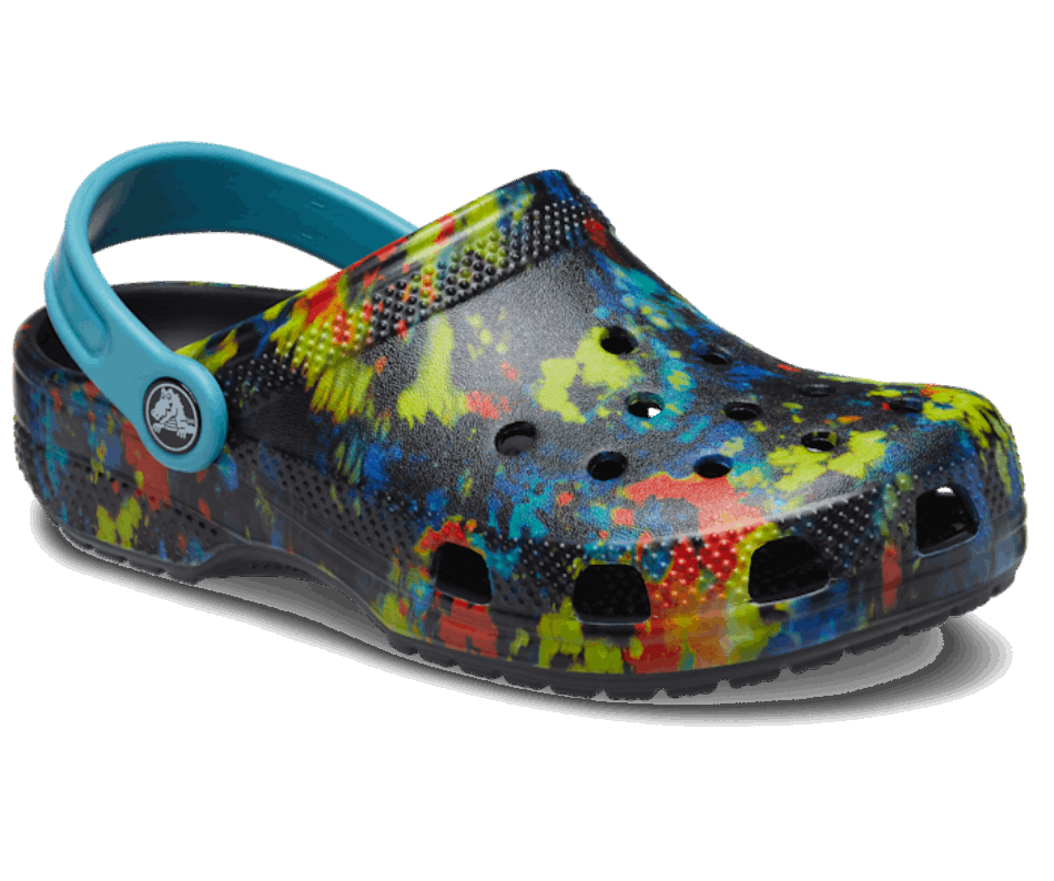 Crocs Kids' Classic Tie-Dye Graphic Clog Turq Tonic-Multi