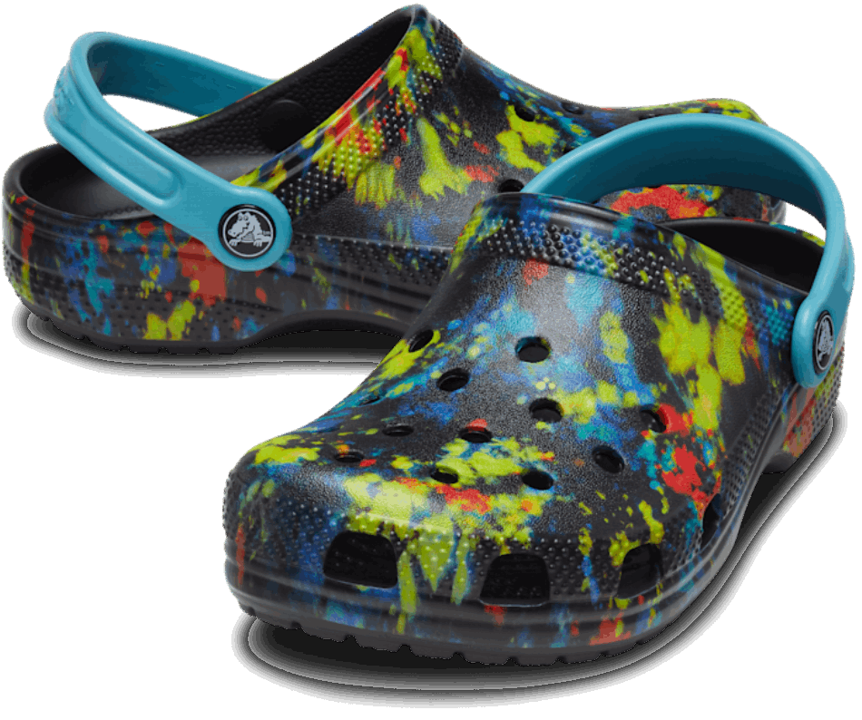 Crocs Kids' Classic Tie-Dye Graphic Clog Turq Tonic-Multi