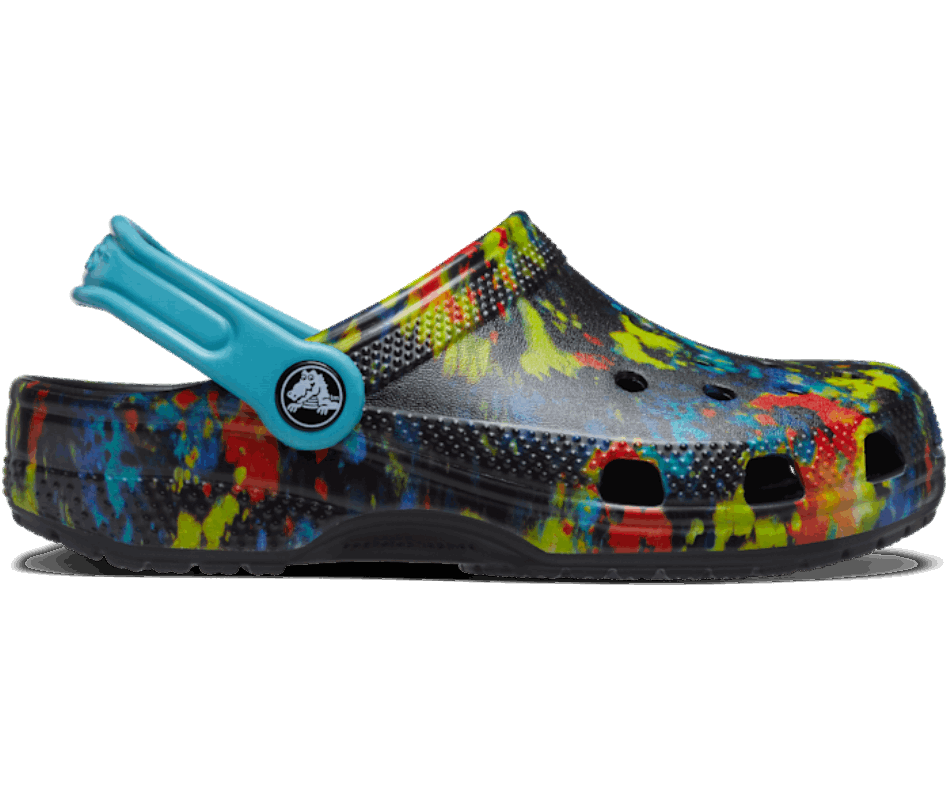 Crocs Kids' Classic Tie-Dye Graphic Clog Turq Tonic-Multi