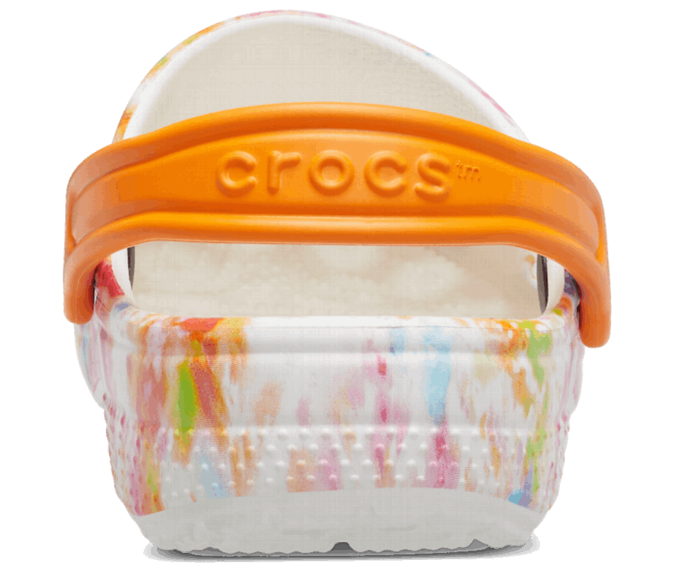 Crocs Kids' Classic Tie-Dye Graphic Clog Orange Zing-Multi