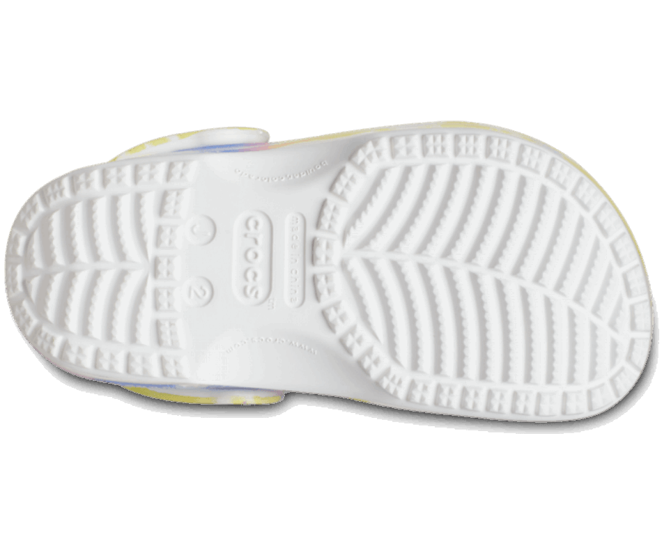 Crocs Kids' Classic Tie-Dye Graphic Clog White-Multi