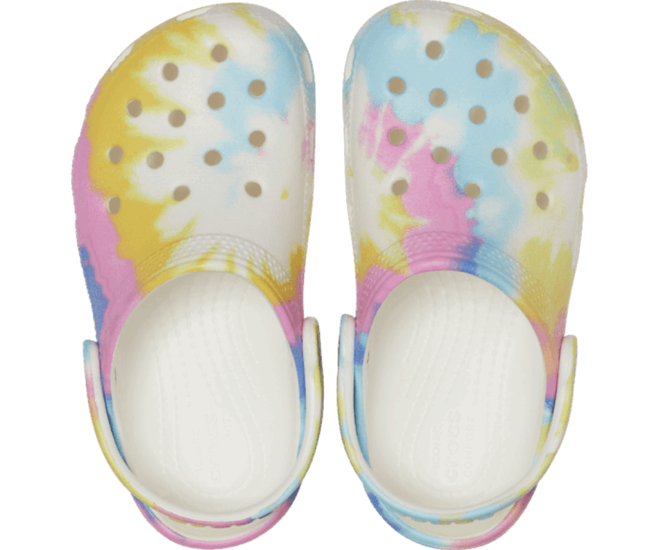 Crocs Kids' Classic Tie-Dye Graphic Clog White-Multi