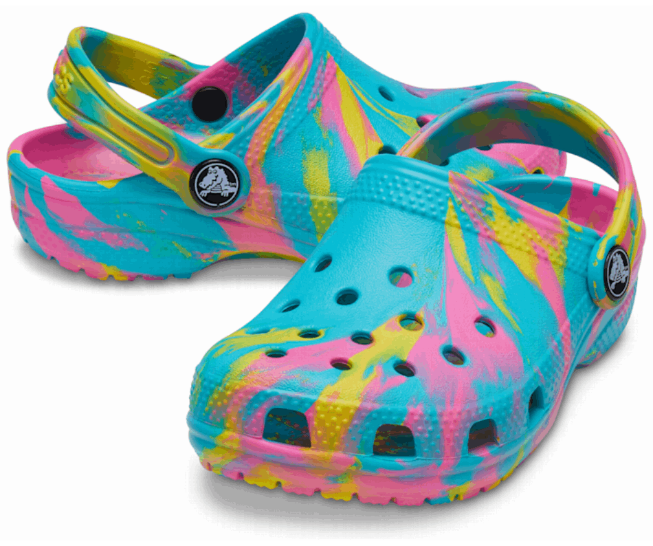 Crocs Kids' Classic Marbled Clog Digital Aqua-Multi