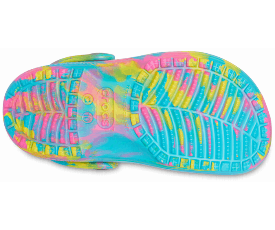 Crocs Kids' Classic Marbled Clog Digital Aqua-Multi