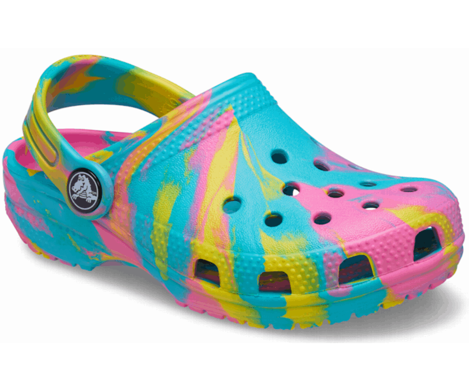 Crocs Kids' Classic Marbled Clog Digital Aqua-Multi