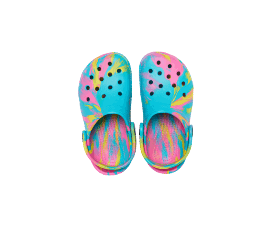 Crocs Kids' Classic Marbled Clog Digital Aqua-Multi