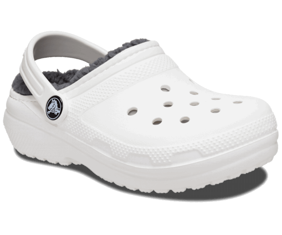 Crocs Toddler Classic Lined Clog White-Grey