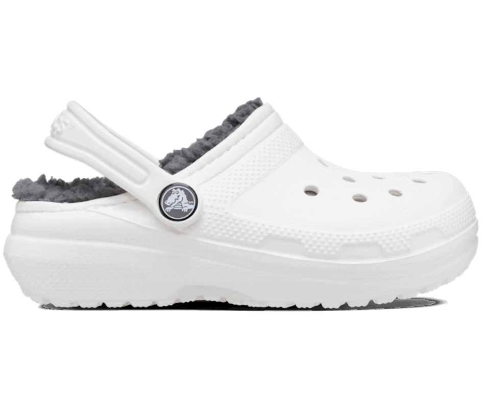 Crocs Toddler Classic Lined Clog White-Grey