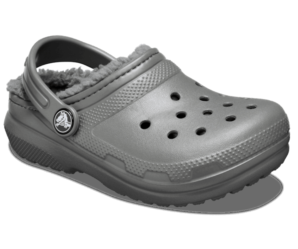 Crocs Kids' Classic Lined Clog Slate Grey-Smoke