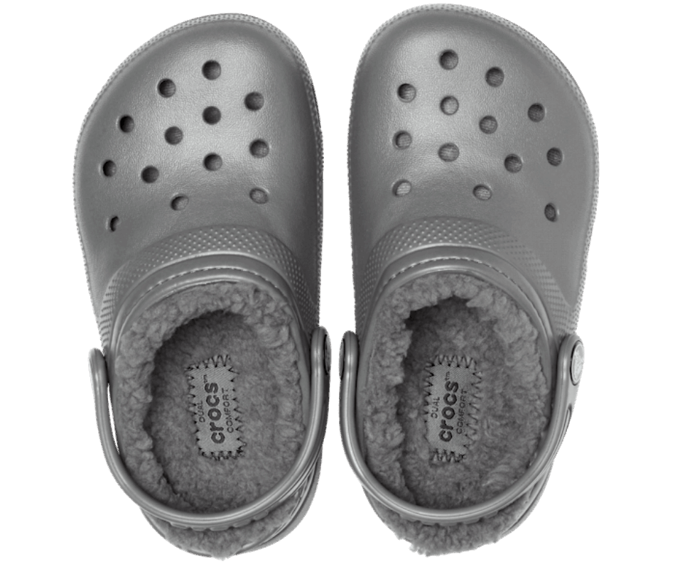 Crocs Kids' Classic Lined Clog Slate Grey-Smoke