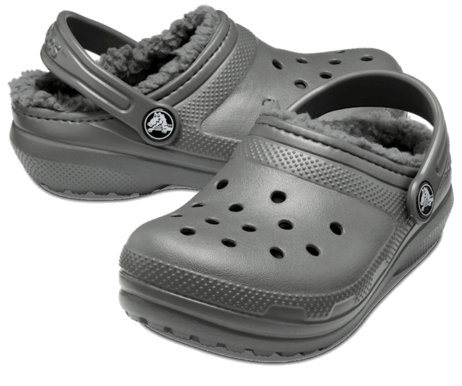 Crocs Kids' Classic Lined Clog Slate Grey-Smoke