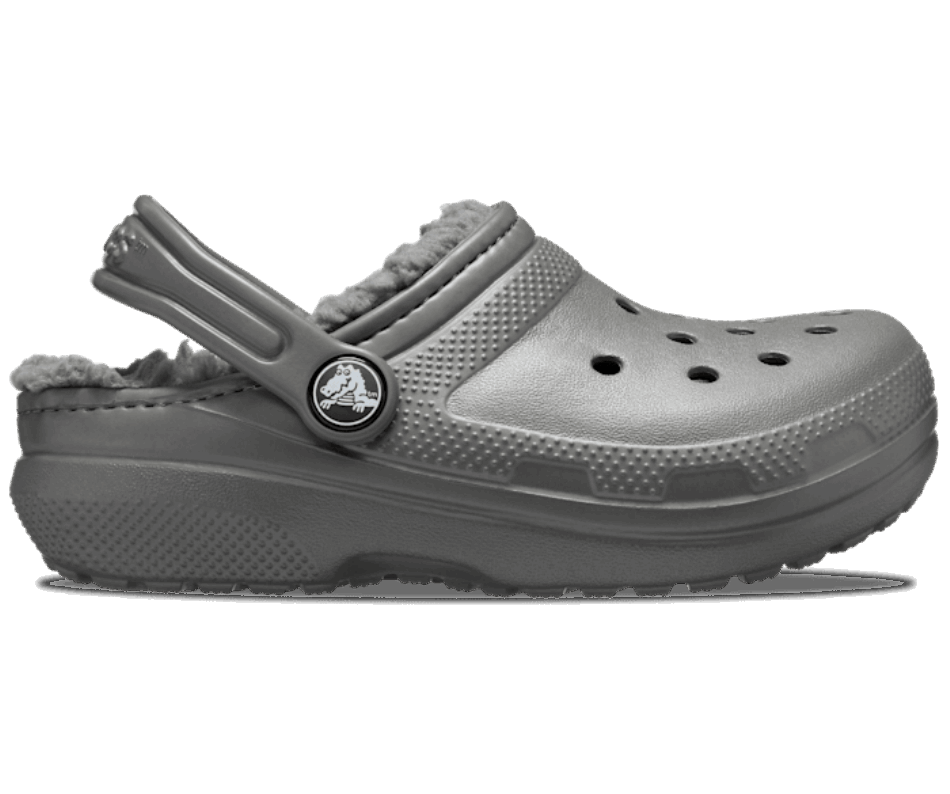 Crocs Kids' Classic Lined Clog Slate Grey-Smoke