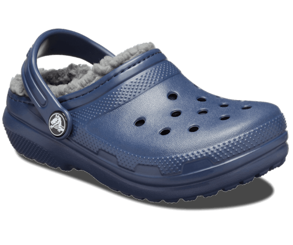 Crocs Kids' Classic Lined Clog Navy-Charcoal