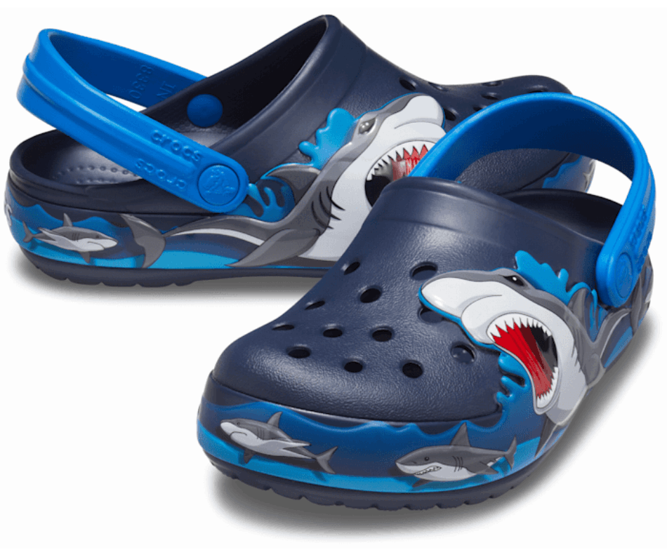 Crocs Kids'  Fun Lab Shark Lights Clog Navy