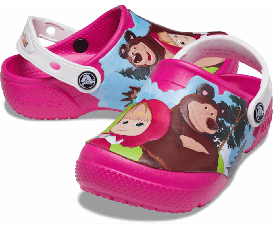Crocs Kids'  Fun Lab Masha and the Bear Patch Clog Candy Pink