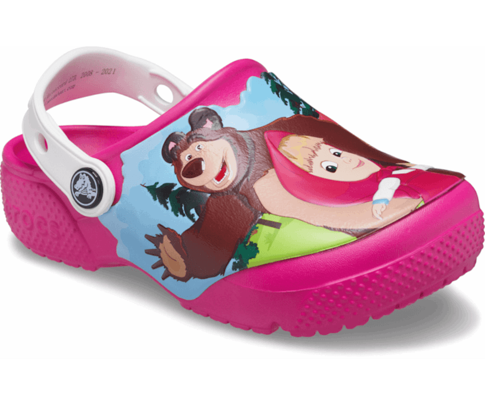 Crocs Kids'  Fun Lab Masha and the Bear Patch Clog Candy Pink
