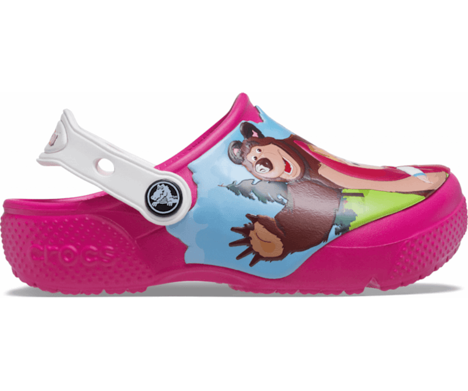 Crocs Kids'  Fun Lab Masha and the Bear Patch Clog Candy Pink