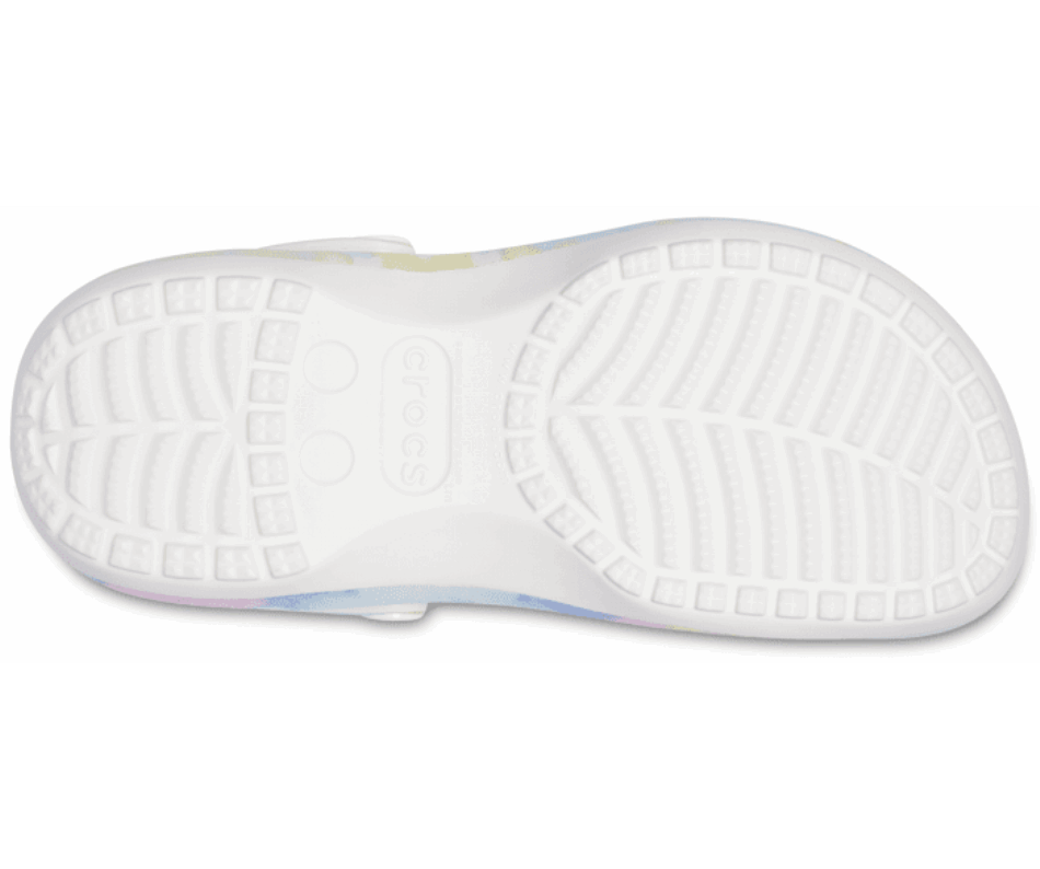 Crocs Women's Classic Platform Tie-Dye Graphic Clog White-Multi