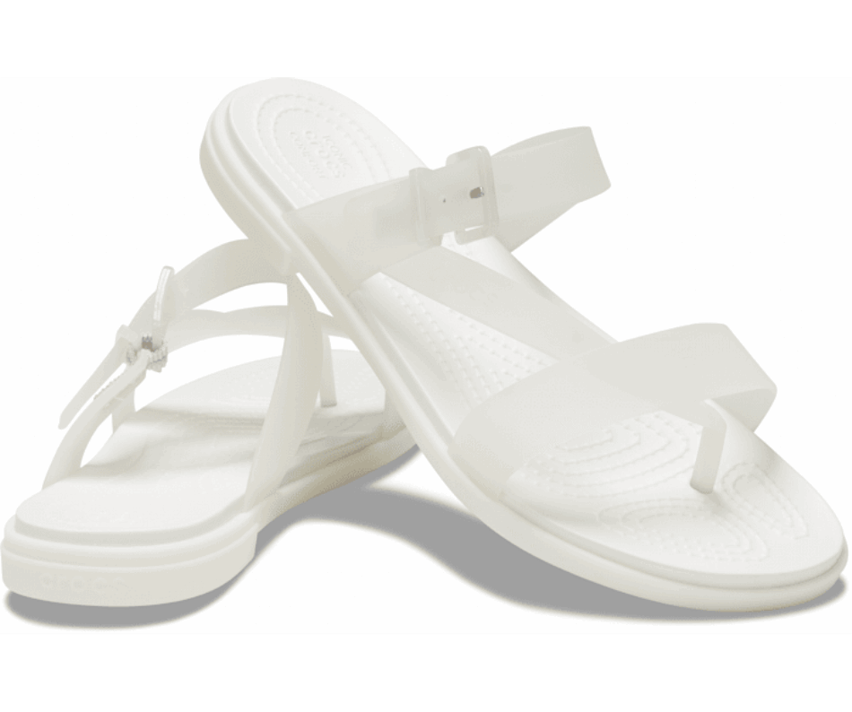 Crocs Women's Tulum Translucent Toe Post Oyster