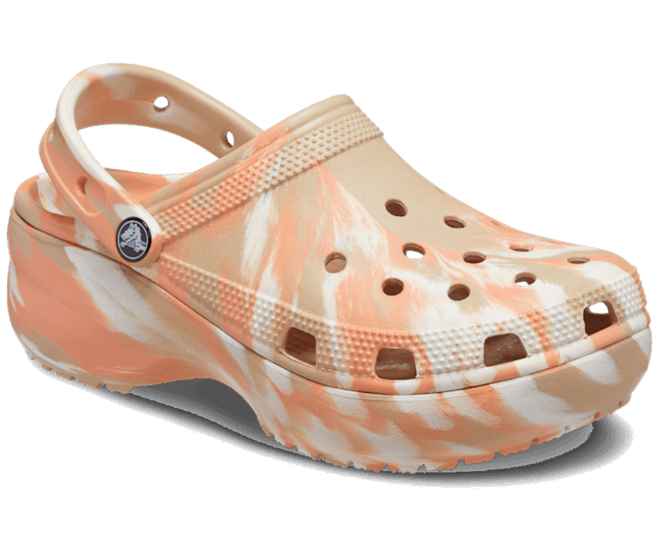 Crocs Women's Classic Platform Marbled Clog Chai-Multi