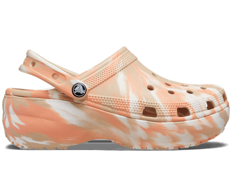 Crocs Women's Classic Platform Marbled Clog Chai-Multi