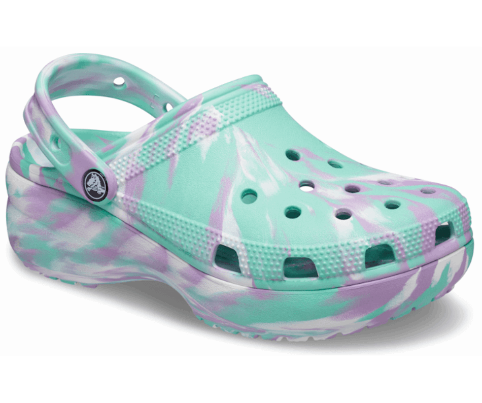 Crocs Women's Classic Platform Marbled Clog Pistachio-Multi