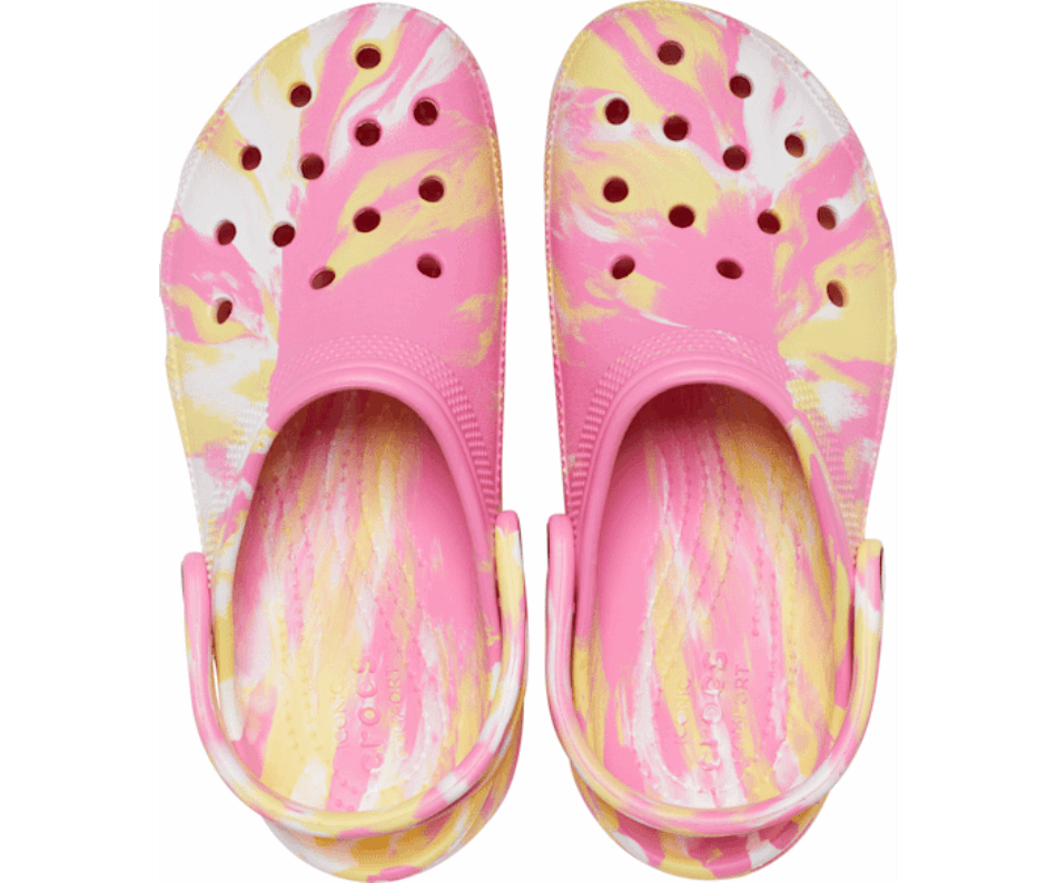 Crocs Women's Classic Platform Marbled Clog Pink Lemonade-Multi