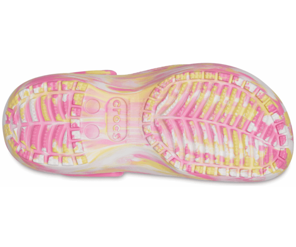 Crocs Women's Classic Platform Marbled Clog Pink Lemonade-Multi
