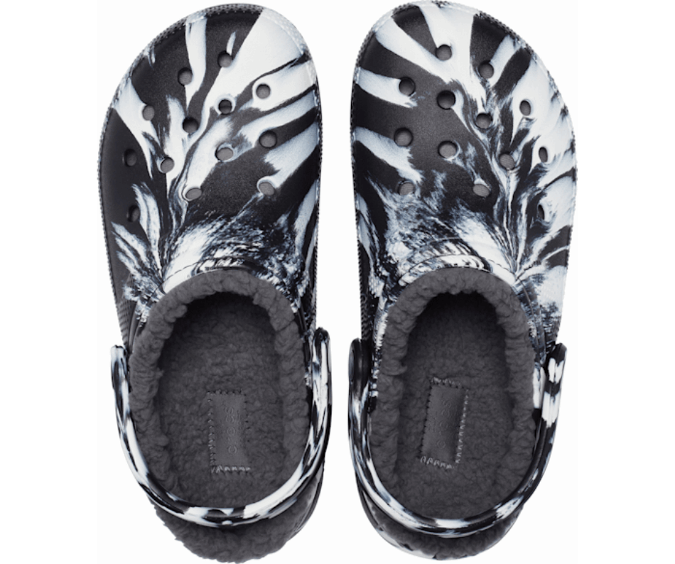 Crocs Classic Lined Marbled Clog White-Black