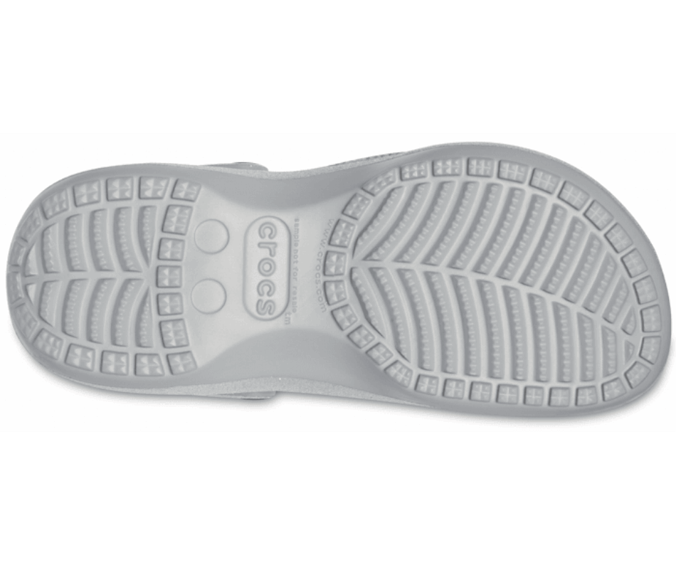 Crocs Women's Classic Platform Glitter Clog Silver