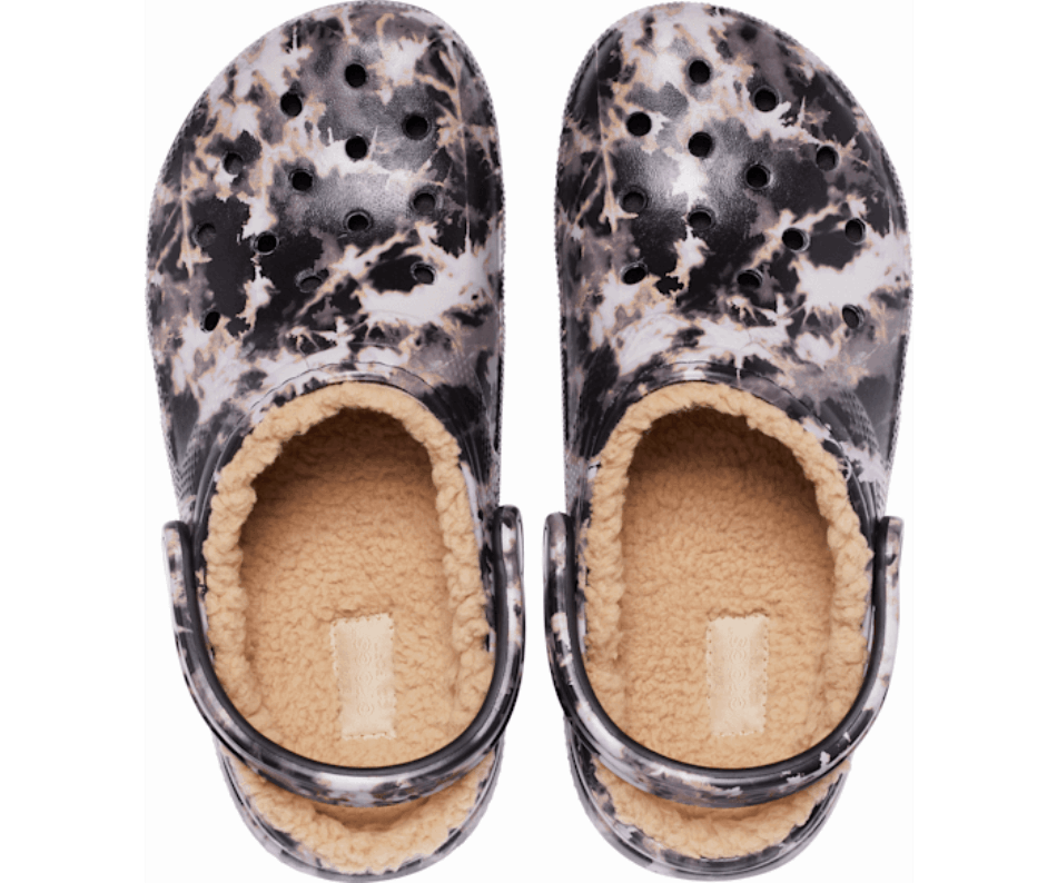Crocs Classic Lined Bleach Dye Clog Black