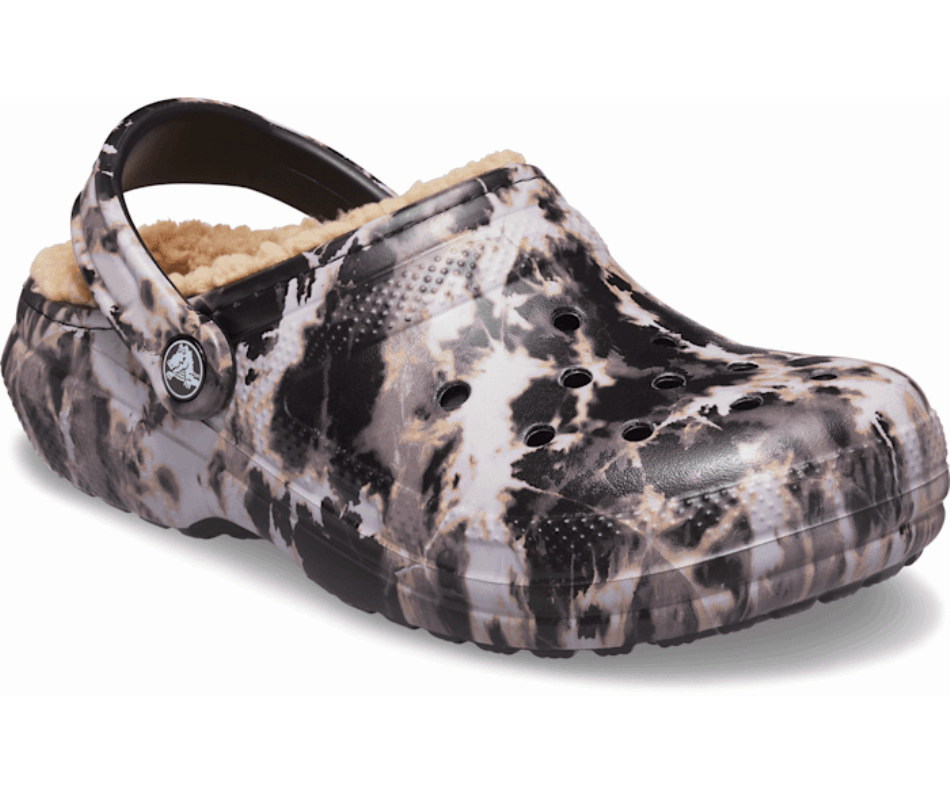 Crocs Classic Lined Bleach Dye Clog Black