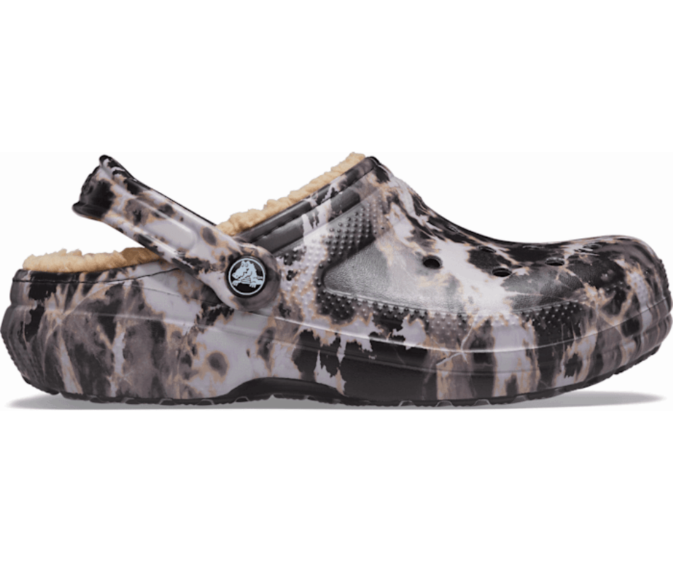 Crocs Classic Lined Bleach Dye Clog Black
