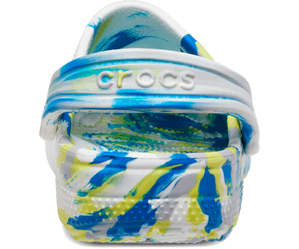 Crocs Kids' Classic Marbled Clog White-Bright Cobalt
