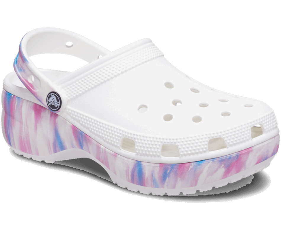 Crocs Women's Classic Platform Dream Clog White-Multi